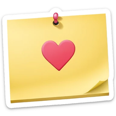 Sticky note that says “T” with a heart  sticker