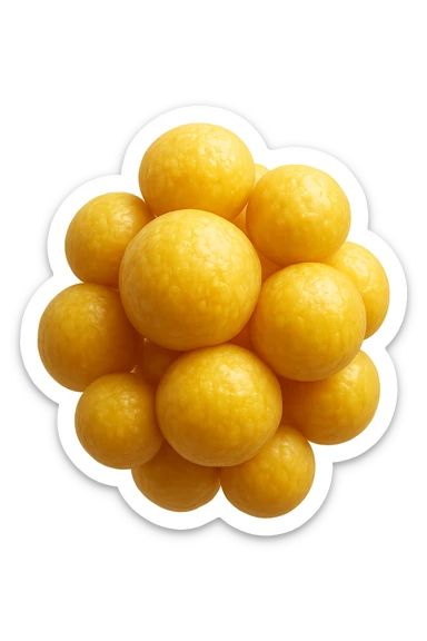 CELLULE DI GRASSO GIALLE FLUTTUANO IN ARIA sticker