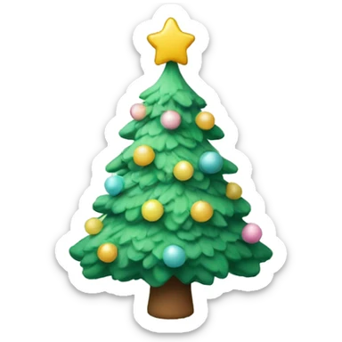 Christmas tree pastel colour  sticker