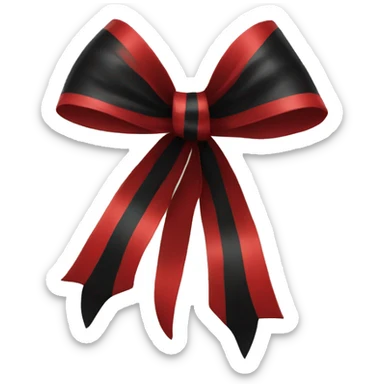red and black bow sticker