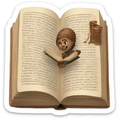 Book telling a long story in prose sticker