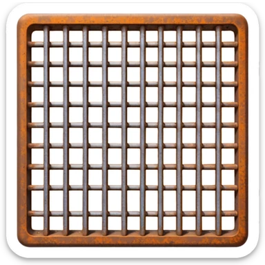 Rusting Metal Grate, seamless, top down perspective, in the style of gritty realism sticker