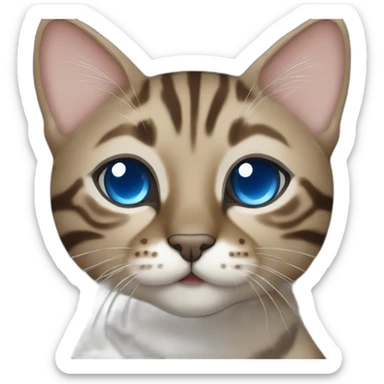 Dark beige/grey Bengal cat with blue eyes sticker