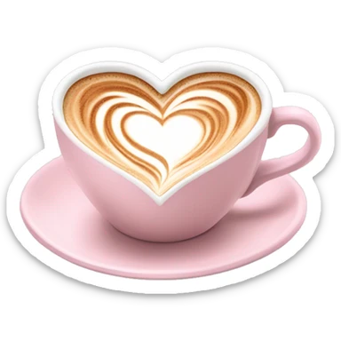  pale pink rococo coffee mug heart shaped cappuccino sticker