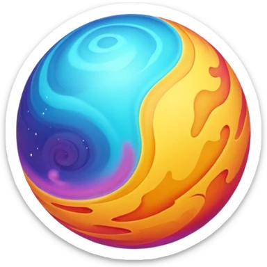 sphere globe planet, surface covered with gas sticker