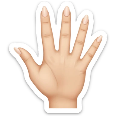 A hand with only the third finger, the thumb, and the pinky pointed up. The ring finger and pointer fingers are down sticker