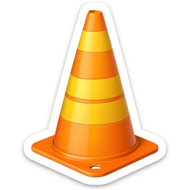 Cono naranja obra construcción  sticker