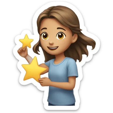 girl reaching star sticker