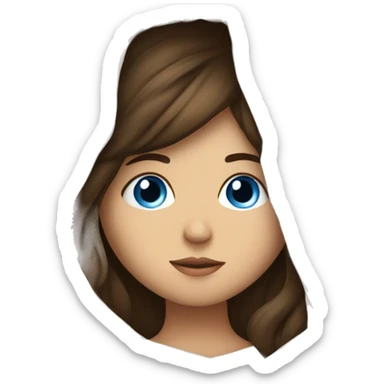 Brunette blue eyes white girl hiding in blankets sticker