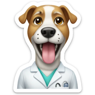Dog who is a dentist sticker