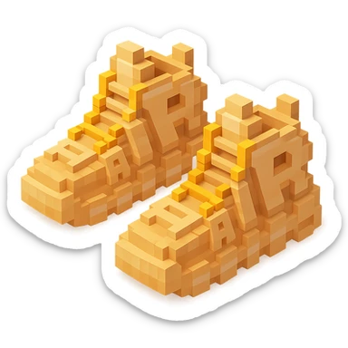 two pairs of Nike Air More Uptempo sneakers in beige with gold beads on the laces sticker