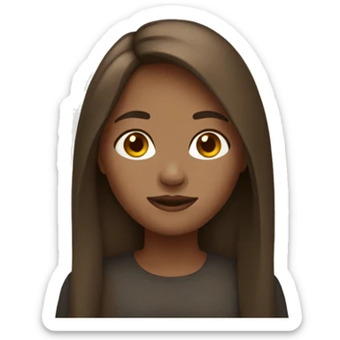 girl brown long hair  sticker