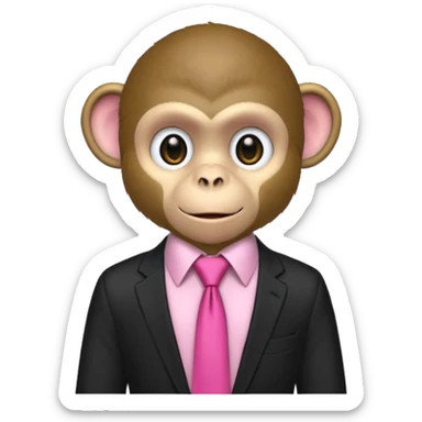  monkey with just piece black shirt,pink tie sticker