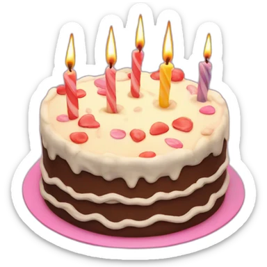 One hundred birthday candles on a birthday cake sticker