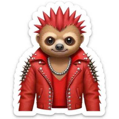 punk red sloth sticker