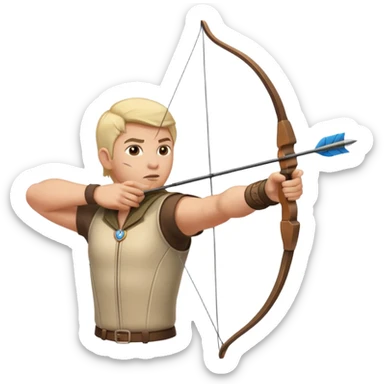 un archer avec un cible en arriere plans sticker