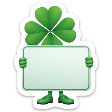 Clover holding large blank sign sticker