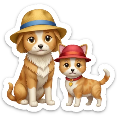 Cat wearing a hat dog sticker