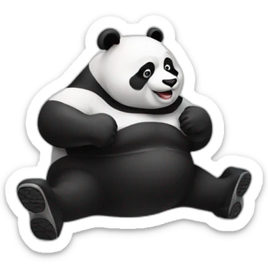 Chubby Panda doing workout  sticker