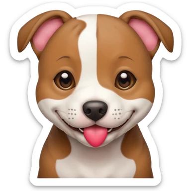 Happy staffy puppy with eyes made of hearts 

 sticker