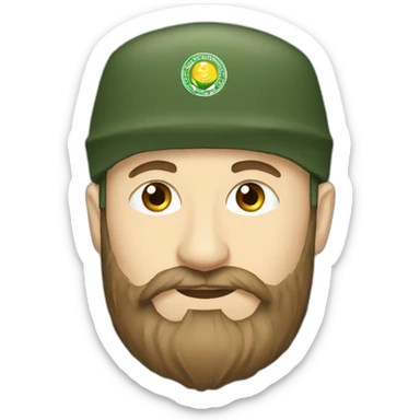 ramzan kadyrov with cap and long beard sticker
