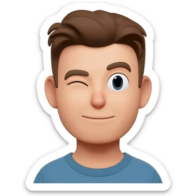 Crea un emoji de un guiño sticker