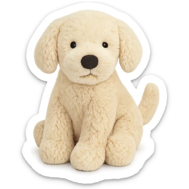 cute golden retriever puppy jellycat plushie sticker