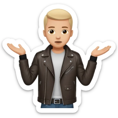 cool men person shrug pose sticker