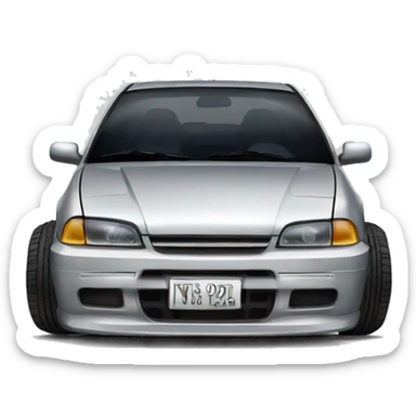 stanced silver hatch back var sticker