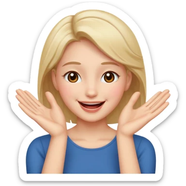 Romance - feeling of excitement associated with love - hands to one side of face sticker