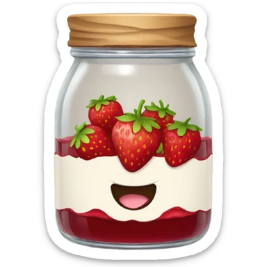 strawberry jam jar sticker