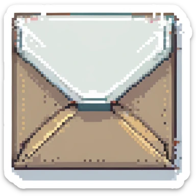 envelope icon in Minecraft pixel art style sticker