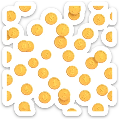 few golden coins sticker