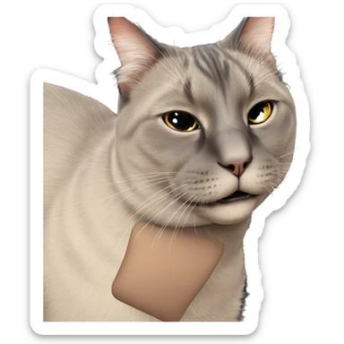 realistic black cat portrait sticker