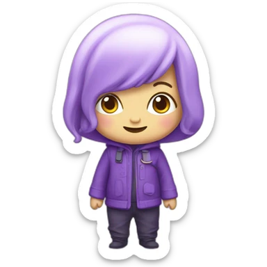 Un poulpe mignon violet sticker