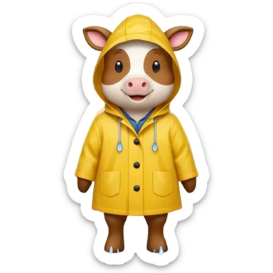 Raincoat Farm Animal sticker