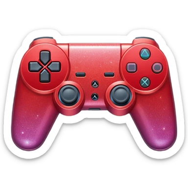 red ombre PlayStation console with glitter sticker