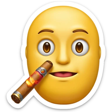 a shush emoji but a cigar instead of a finger sticker