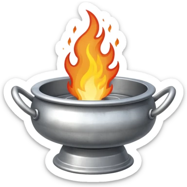 can you make a medieval looking silver fire basin with a fire coming out of the top sticker
