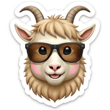 Goat with black sunglasses  sticker