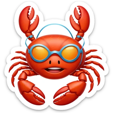 lobster wearing sleeping mask sticker
