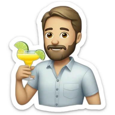 bearded man drinking margarita sticker