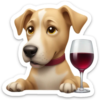 Dog drinking wine  sticker