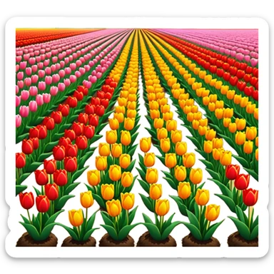 Dutch tulips field sticker