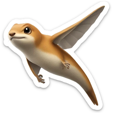 una ardilla voladora sticker