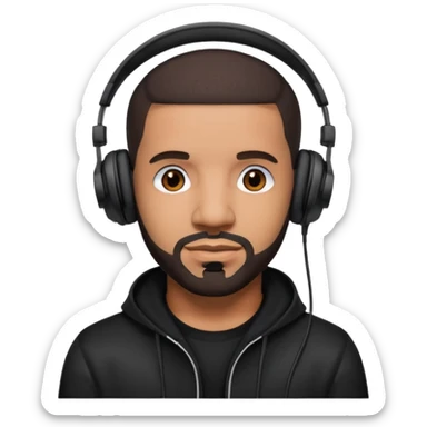 drake Black Headphones sticker