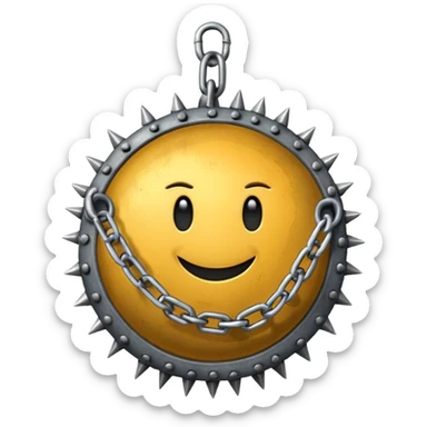 iPhone text message emoji size ball, and chain with spikes sticker