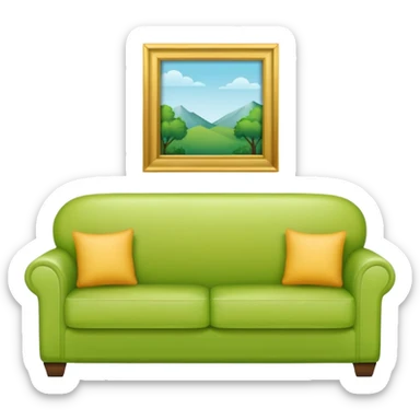 living room in ios emoji style

no TV, and make the couch a light green color sticker