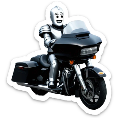 Tin Man on a black Harley road glide sticker