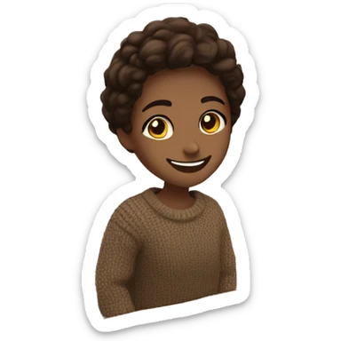 heartfelt smile in brunette brown eyes square head sweater on toilet  sticker